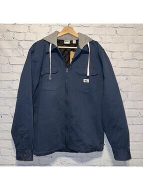 NWT QUIKSILVER Men's NEW AITOR Hooded Jacket - Navy - Medium